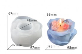 Molde silicona porta vela pimpollo de rosa